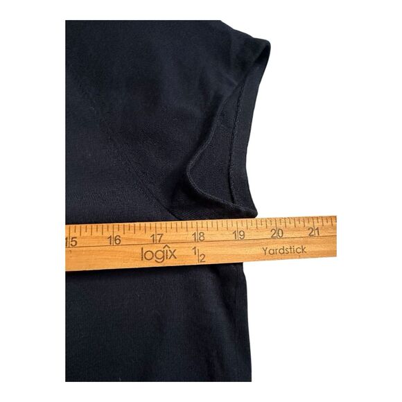 Lafayette 148 New York Black Stretch Short Sleeve Metal Neck Size Medium - Picture 13 of 15